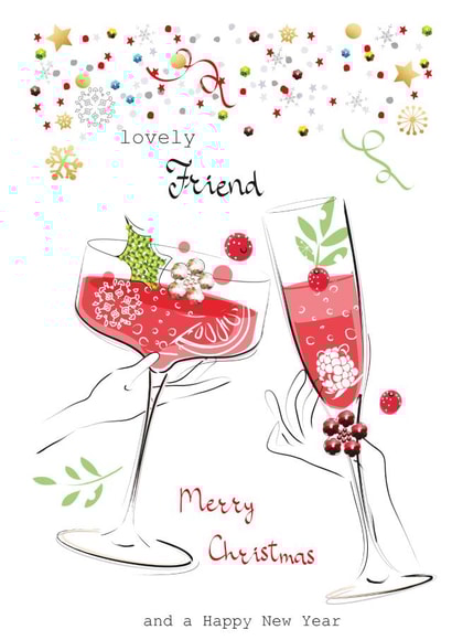 Festive Quarantini Prosecco Christmas Card created by SABIVO Design by Sabina
