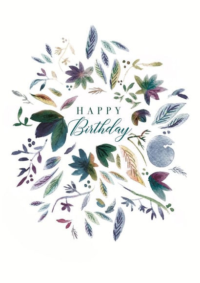 Watercolor nature birthday card created by Lucrecia Caporale
