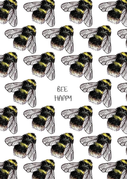 BEE HAPPY Greetings Card created by Jemma Leigh Conway