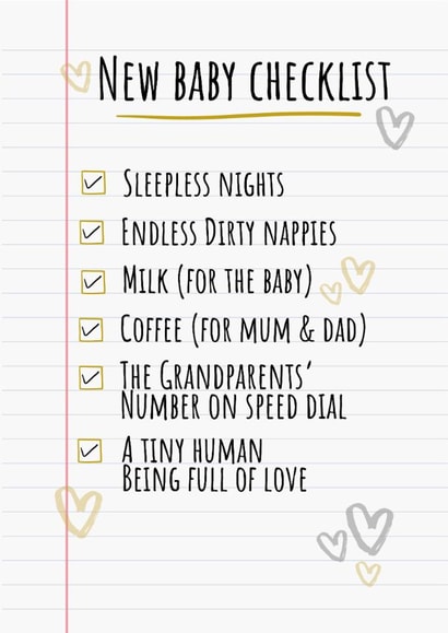 Funny new baby card for parents created by Pixie Paper Art