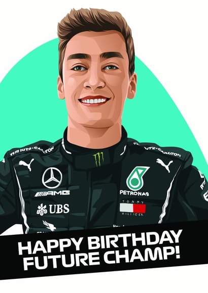George Russell Mercedes Formula 1 Birthday Card created by Cody's Cards