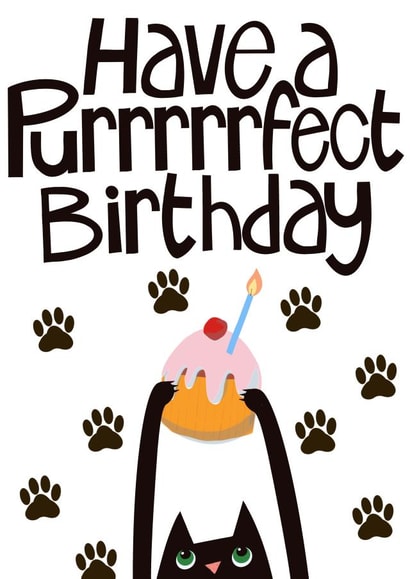 Pussy cat birthday cuteness created by Hinkypunk Illustration