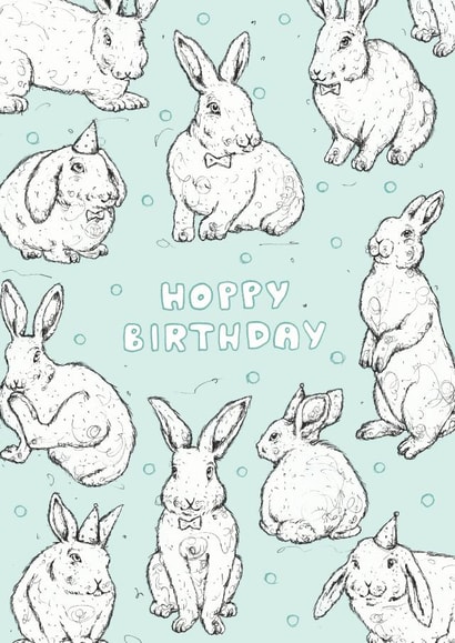 Hoppy Birthday Bunny Card created by Bekka's Illustrations