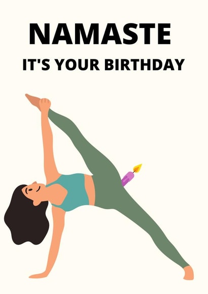 Namaste It's Your Birthday - Yoga Birthday Card created by Frankie Curry