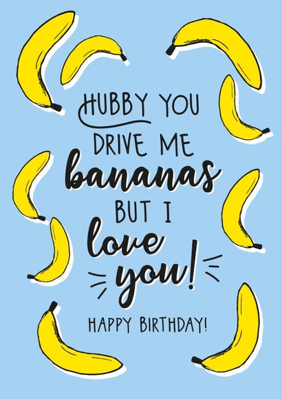 Husband Bananas Birthday card created by Lucy Marie Design