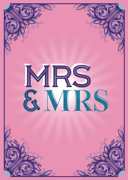 Mrs & Mrs Congratulations Card created by olliebrownillustration