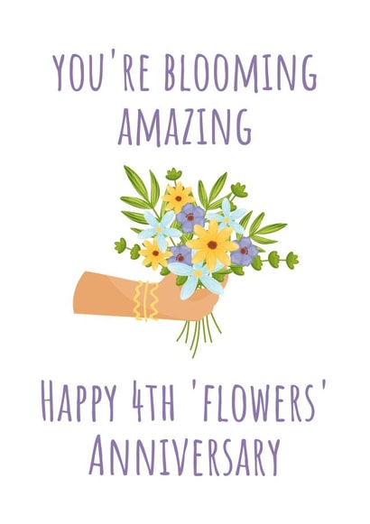 Fourth Anniversary - You're Blooming Amazing - Flowers created by A Bee's Designs