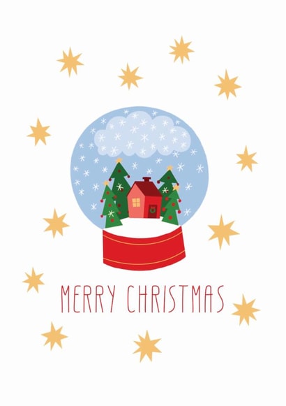 Cute snow globe Christmas card created by Natalia Ryapolova