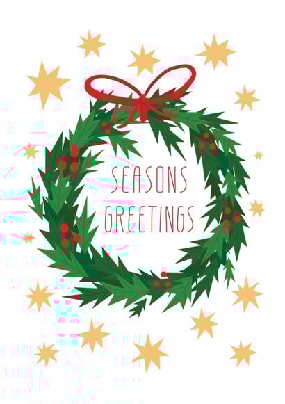 Cute holly wreath Christmas card created by Natalia Ryapolova