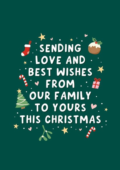 Love and Best Wishes Family Christmas Card created by Fliss Muir