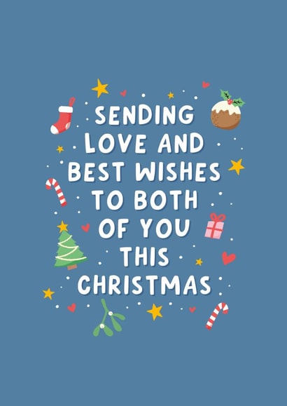 Cute Christmas Card For A Couple - Parents - Love and Best Wishes created by Fliss Muir