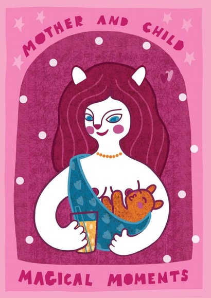 Mother and child. Mother and baby bear. Magical moments. New mum card created by @Doodle Bunny