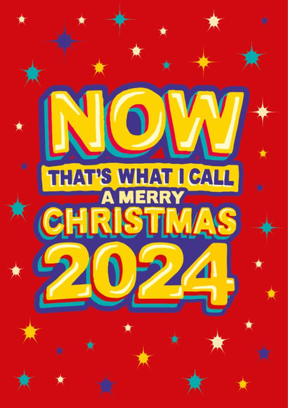 A funny popular Christmas music card for a very merry Christmas 2024 created by The Typecast Gallery