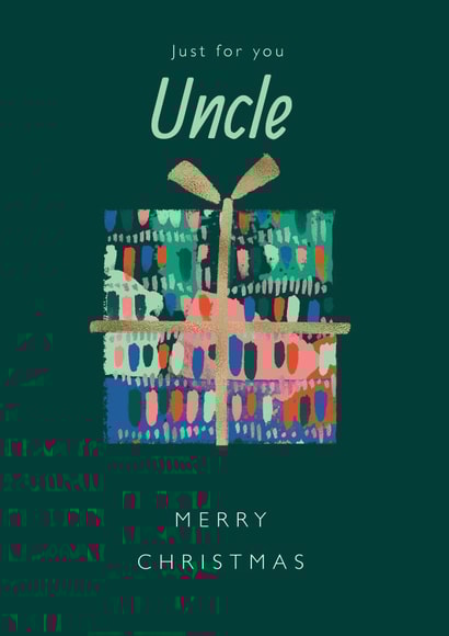Uncle patterned gift Christmas card created by Rebecca Prinn