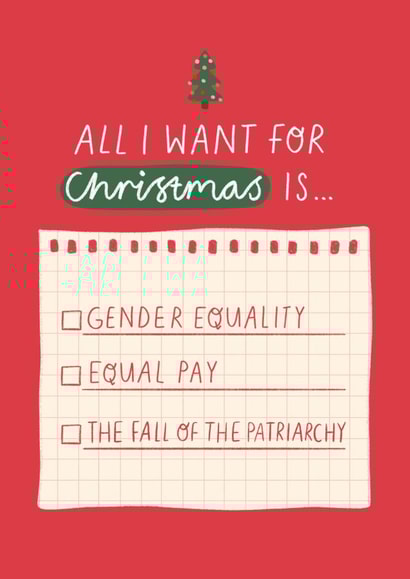 Feminist Christmas Wishlist Card created by Flourish Paperworks