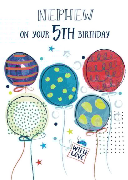 Classic Birthday Card - For Nephew - 5th Birthday created by Katie Phythian Design