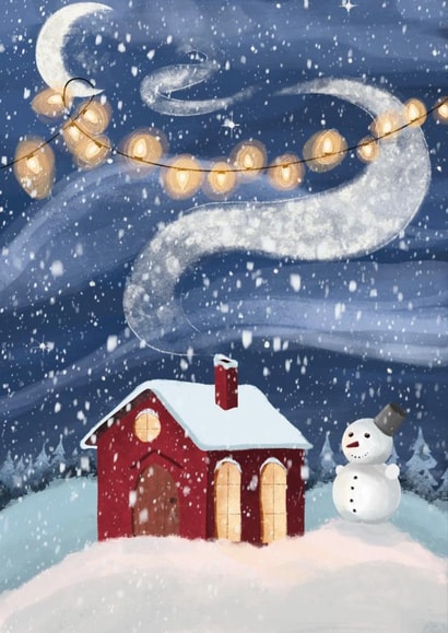 Snowy christmas landscape created by Anna Solodova