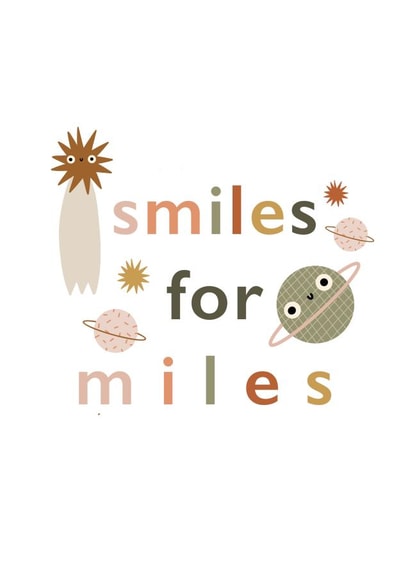 Smiley space card created by Printed Picnic