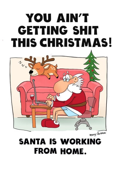 Santa works from home! created by Kasia Cards