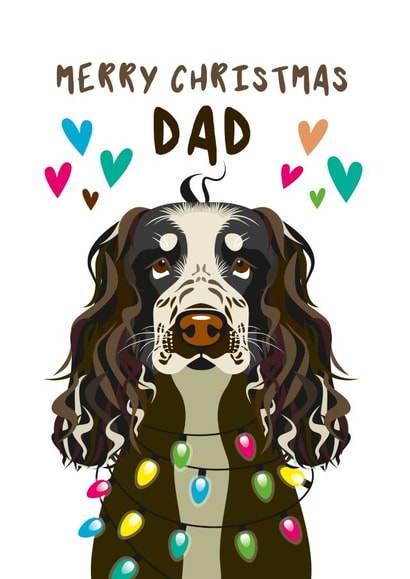 Cocker Spaniel Christmas Card for Dad created by Diva Doodle Designs