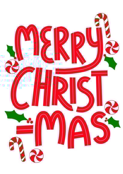 Merry christmas card / candy cane card created by EmilyKateCo