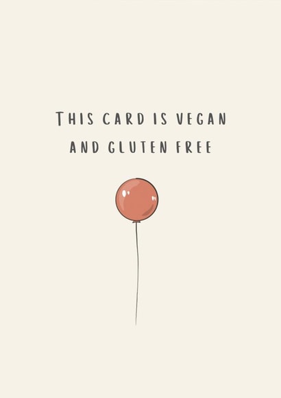 Gluten Free Vegan and Dairy Free Card created by Purrygood