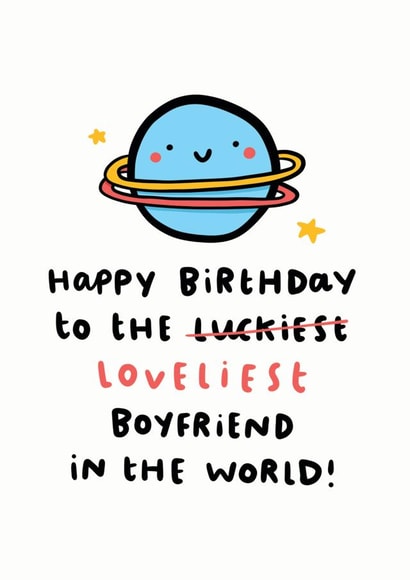 Luckiest Boyfriend Birthday Card created by Arrow Gift Co
