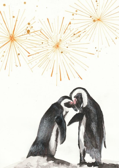 Penguins in love created by Allthingsartbybex
