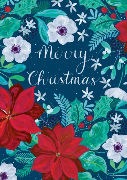 Poinsettia Floral Christmas Card created by Katie Whitton Design