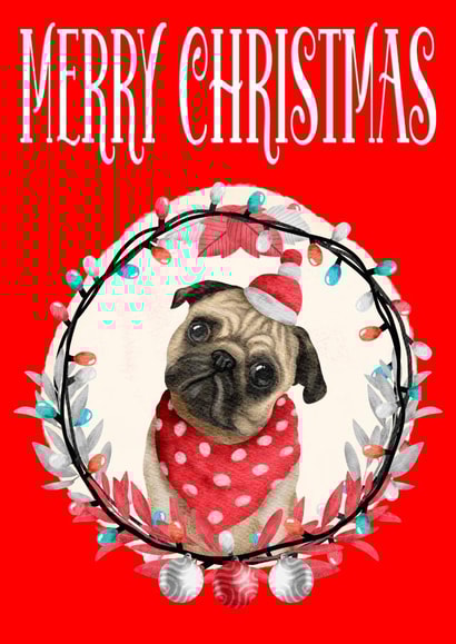 Pug Christmas Card created by CardandFast