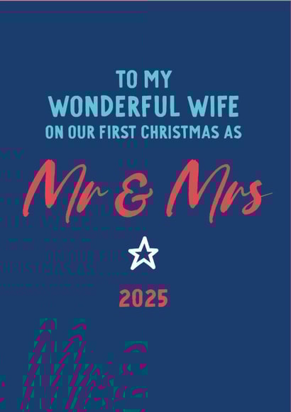 Wife happy first Christmas as Mr & Mrs created by Percy & Pearl