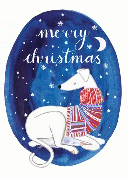 Sighthound Jumper Christmas Card created by Katie Whitton Design