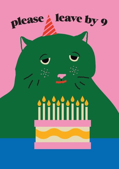 Grumpy Cat Funny Illustrated Cat Birthday Card created by Betiobca