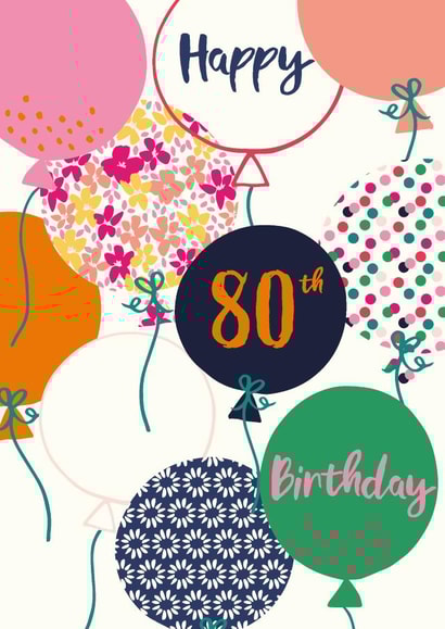 Happy 80th birthday Balloons created by Sazerelli Designs