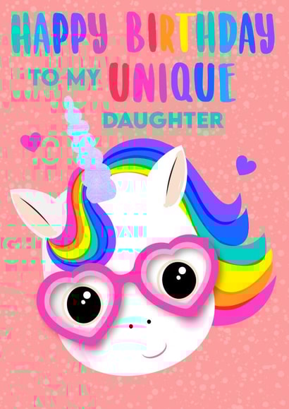 Unique Daughter Unicorn Birthday Card created by Colour Pop Prints