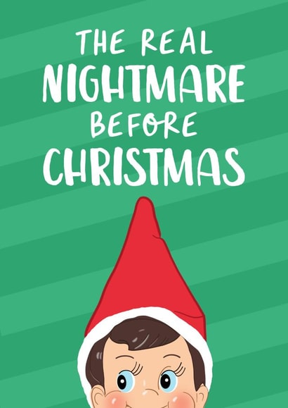 Elf on the Shelf Nightmare Before Christmas Card created by The Cake Thief