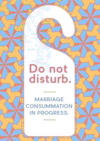 Marriage Consummation Door Hanger Wedding Card created by JosieOnTheRun