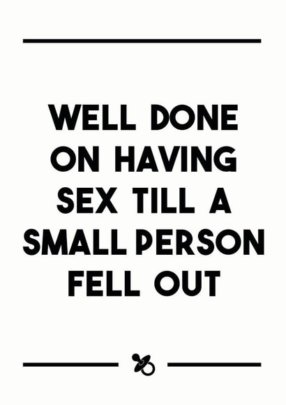 Rude New Baby Card created by Dark Heart Cards