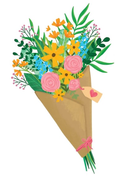 Bouquet of Flowers Card created by Chez Louie Designs