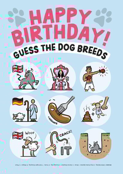 Funny Birthday Card - Guess The Dog Breeds - From the Dog created by Daniel Benney