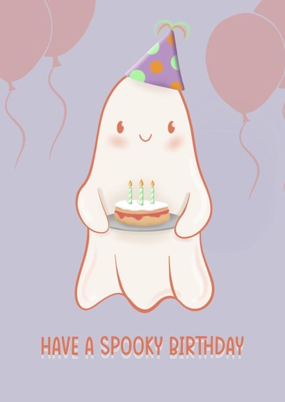 Cute ghost birthday card created by Scrambled Meg Designs 