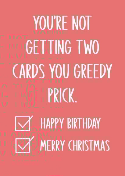 Funny December Birthday Card created by Scrambled Meg Designs