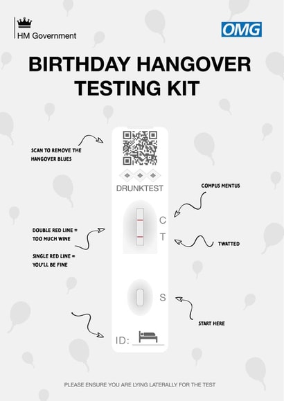Birthday Hangover Testing Kit - Birthday Card created by Cards from Designers