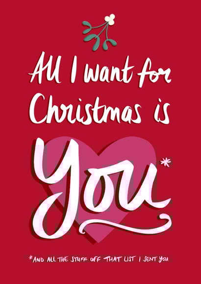 All I Want For Christmas Card created by Tilly Bean Loves