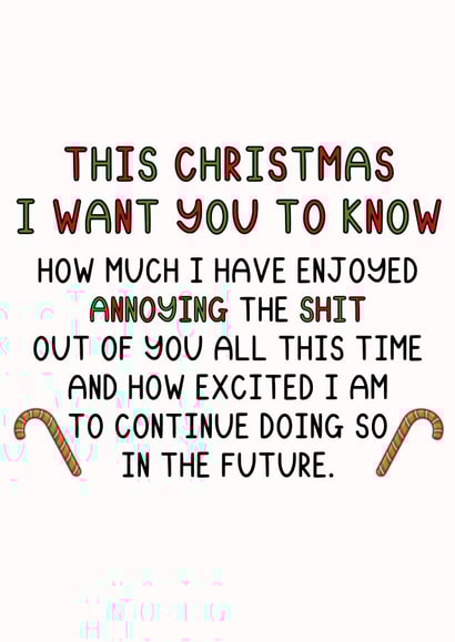 Funny Adult Christmas Card for Partner Friend or Family - Enjoyed Annoying You created by émotif design