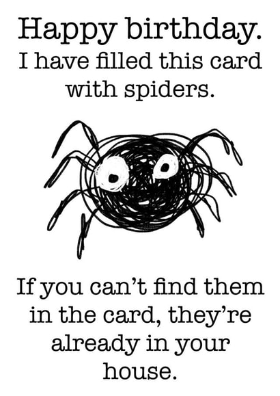 Spider Birthday Card created by Rosie Johnson Illustrates