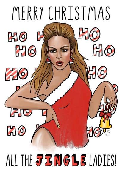 Jingle Ladies Christmas Card created by Sketchy Print Co