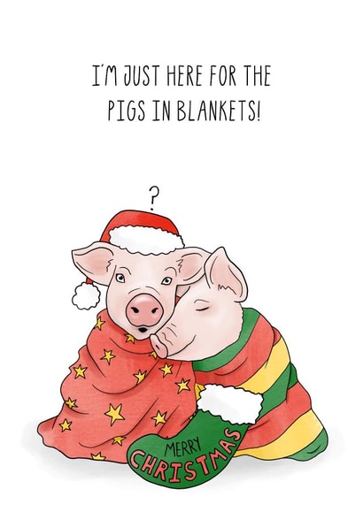 Pigs In Blankets Christmas Card created by Sketchy Print Co