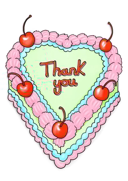 Cake Thank You Card created by Sketchy Print Co