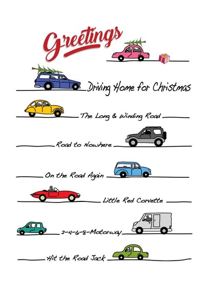 Driving home for Christmas card created by Wicked Poppy Designs